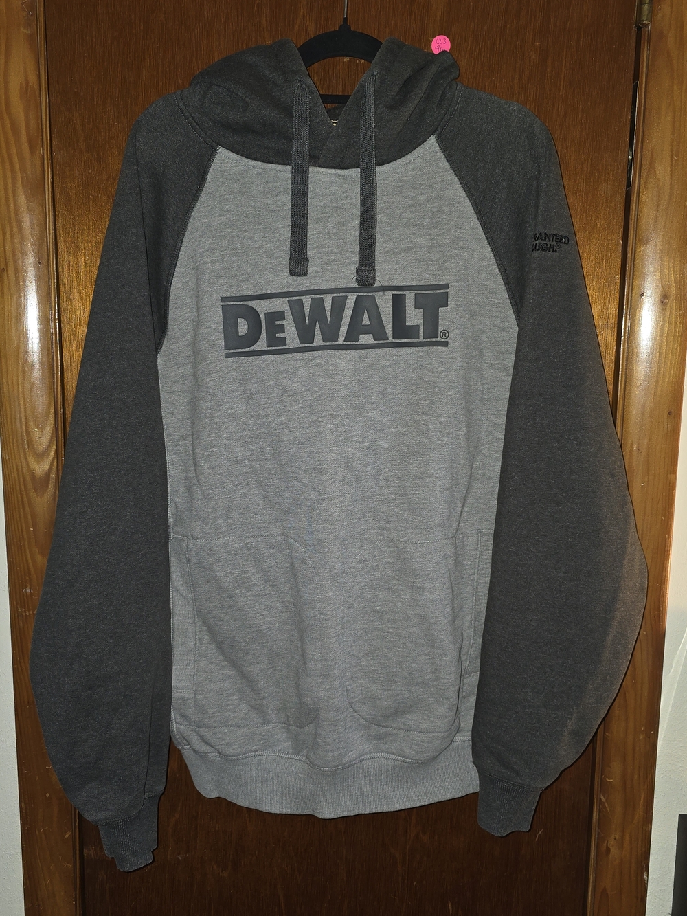 DeWalt Hoodie Med Gray Long Sleeve Heavy Duty Outdoor Pullover Pocket Workwear